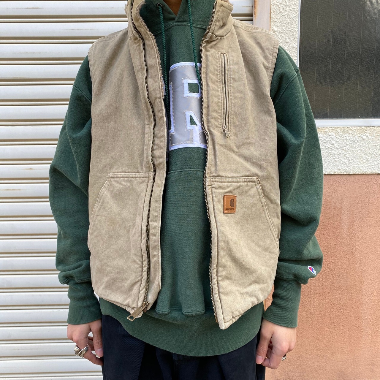 Carhartt カーハート ダック地 ボアワークベスト メンズM 古着 