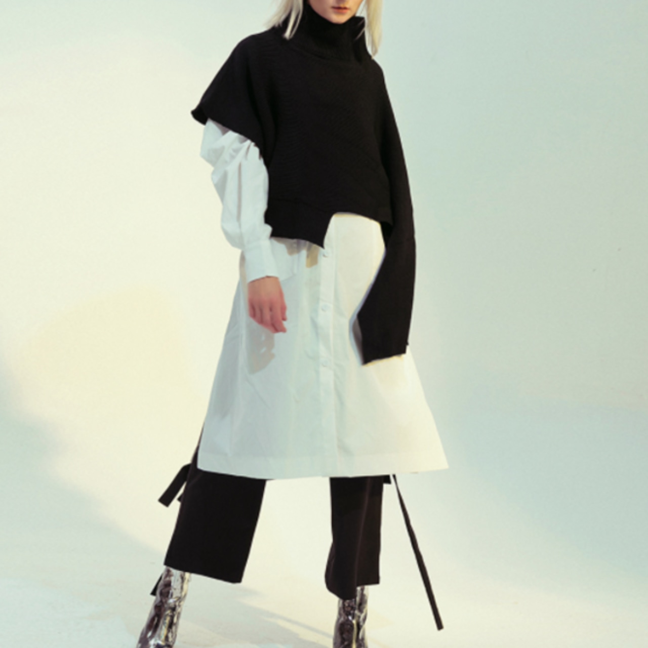 Multi-way shawl sweater(ME014)