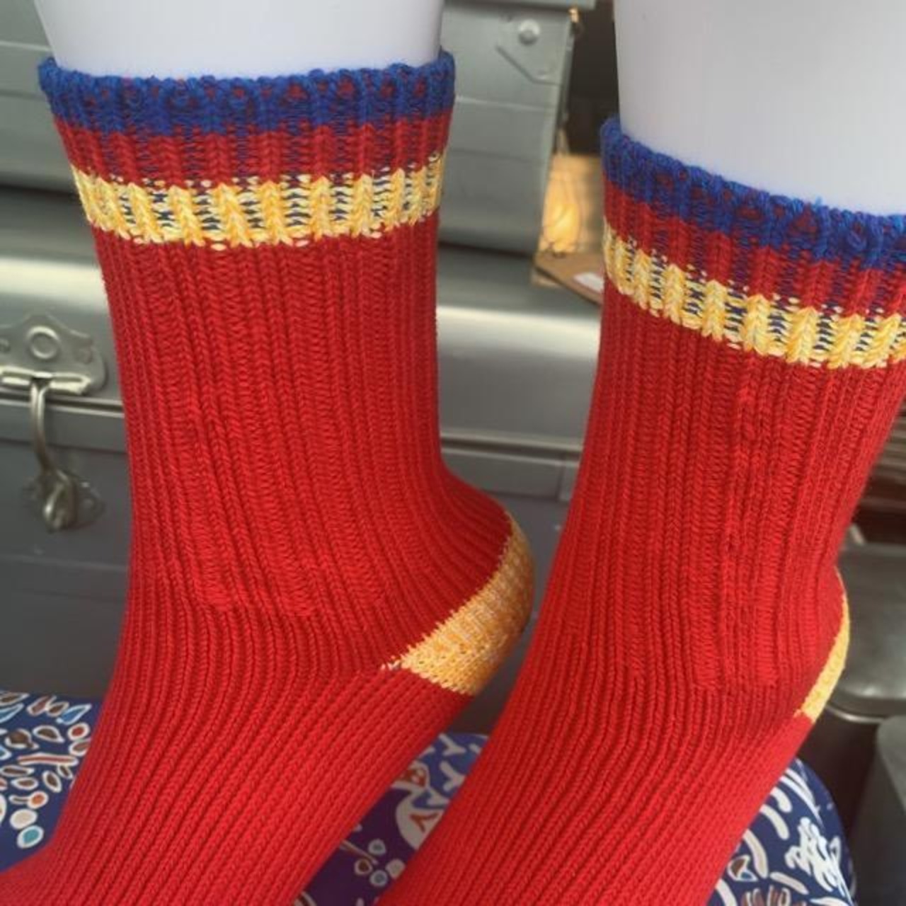 TOPANGA SOCKS　Lady's 　スマイルソックス　レッド