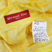 【日本製 フラダンス衣装】イエロー MermaidLine MMJ マーメイドライン ワンピース ドレス リボン プルメリア柄 かわいい 黄色