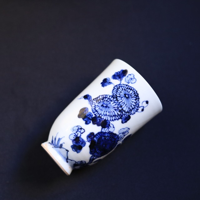 AS　加藤幸治　染付菊文湯呑