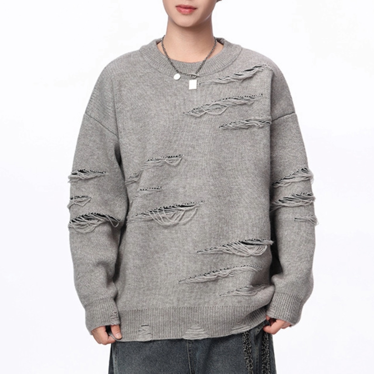 Distressed Oversized Sweater　TB2599・画像3