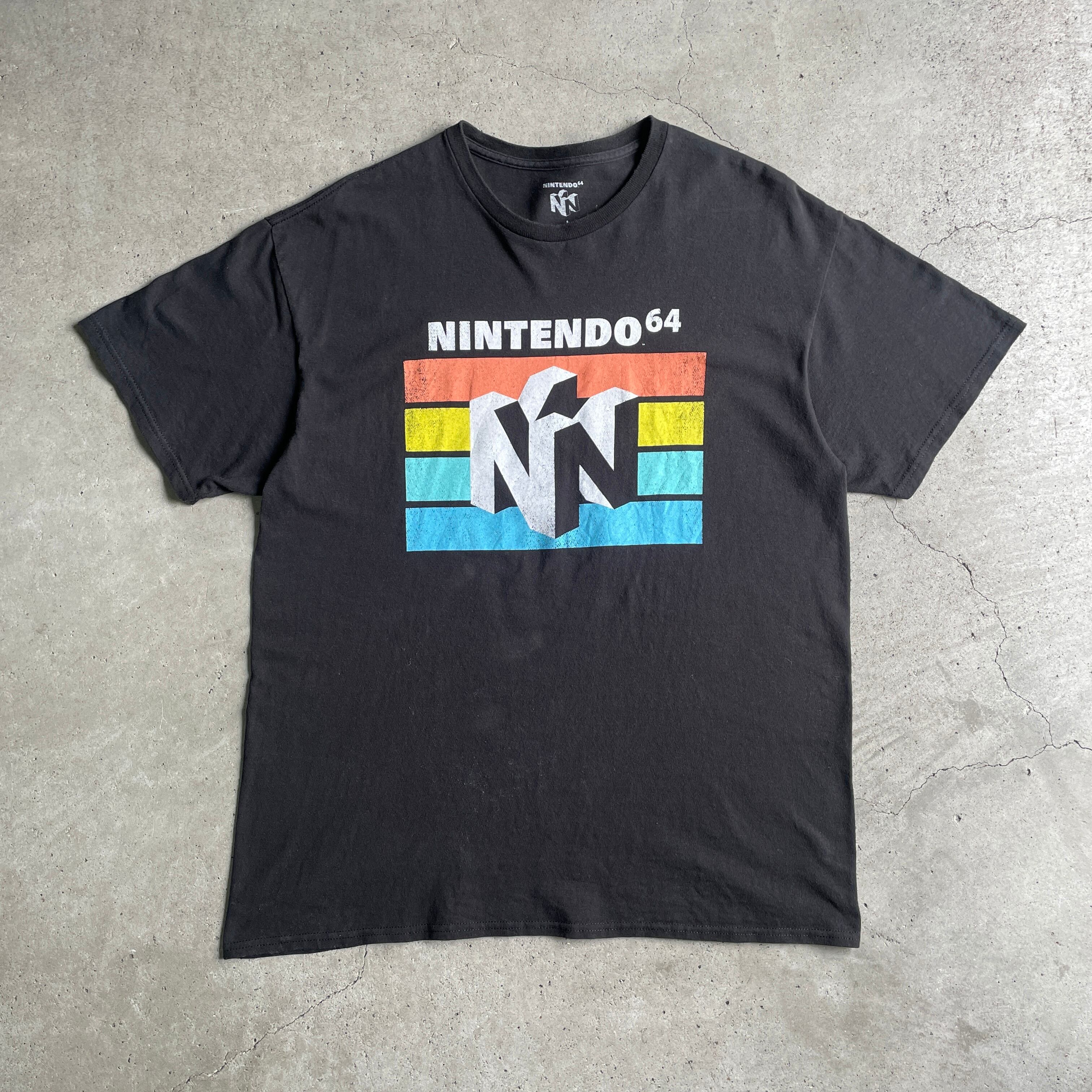 NINTENDO64 任天堂 ゲーム プリントTシャツ メンズL 古着 ブラック 黒 