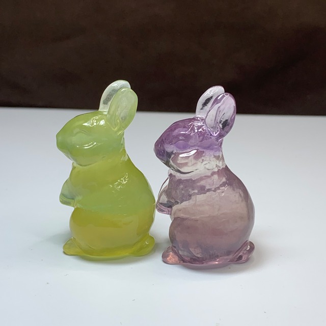 1.ペア☆カラフルフローライトうさぎさん