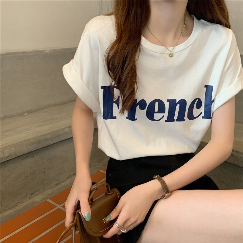 ブラウス サマーTシャツ 薄手ルーズプリント 大人ガーリー スウィート キュート カジュアル 夏物 1号婦人1879463437