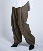 ウエストドローストリングワイドパンツ (BROWN)　CQ-47024
