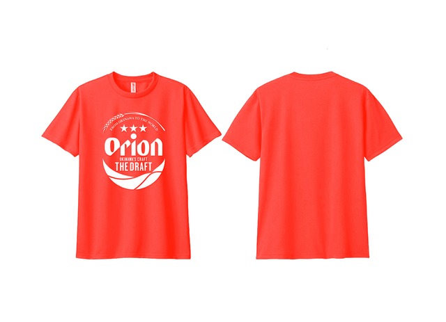 【正規品】オリオンビール  Tシャツ トロピカル（蛍光オレンジ）メッシュ素材　ドラフト缶　S ～LL 　 (※ご注文日から1～3営業日で発送いたします)