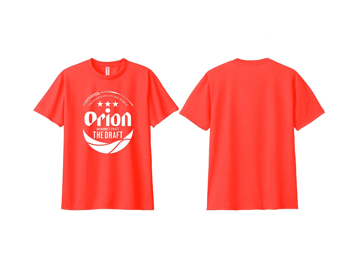 【正規品】オリオンビール Tシャツ トロピカル(蛍光オレンジ)メッシュ素材 ドラフト缶 S ~LL (※ご注文日から1~3営業日で発送いたします)