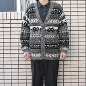 monotone wool acryl cardigan