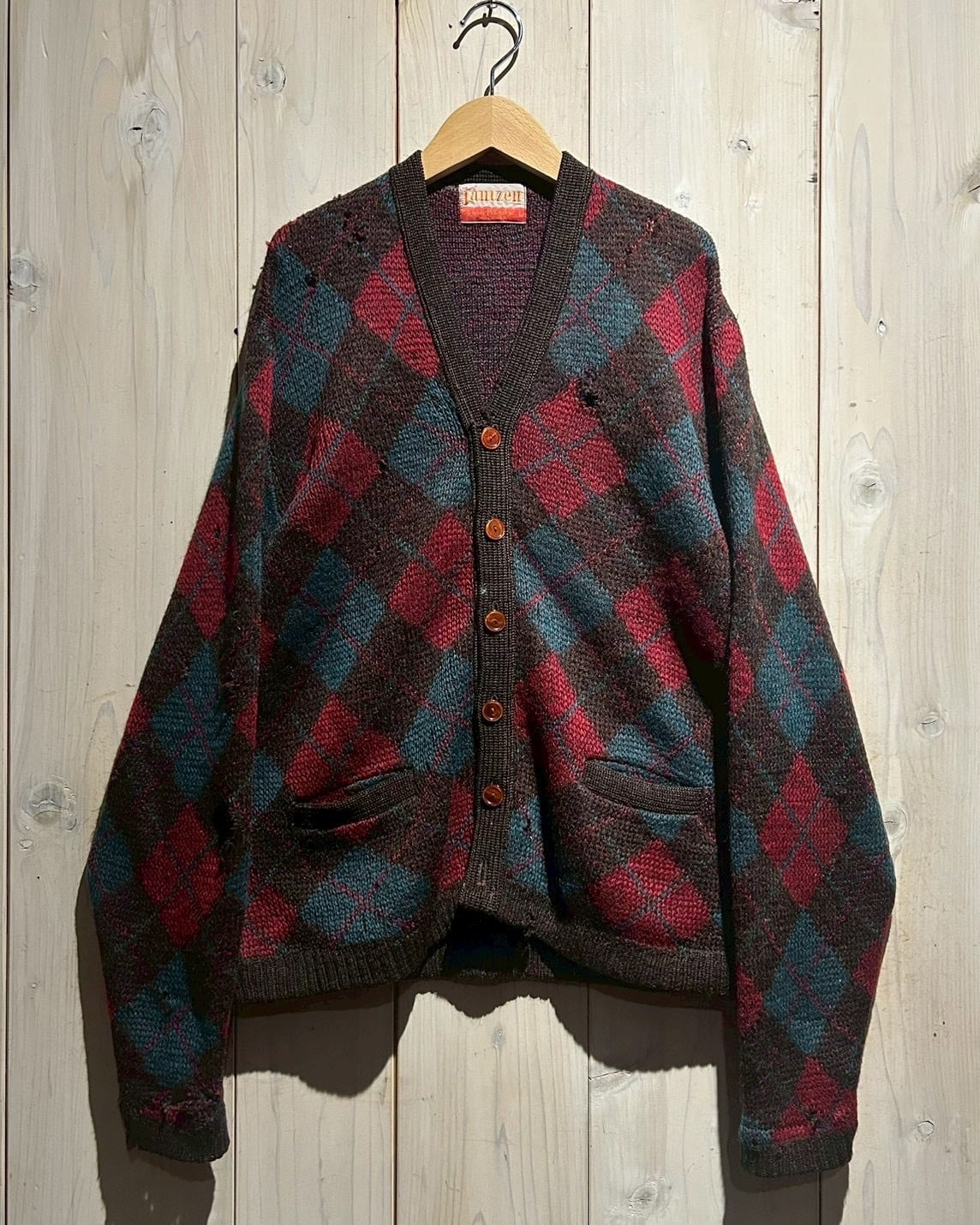 a.k.a.C.a.k.a vintage】60's “Jantzen”Vintage Argyle Mohair Knit