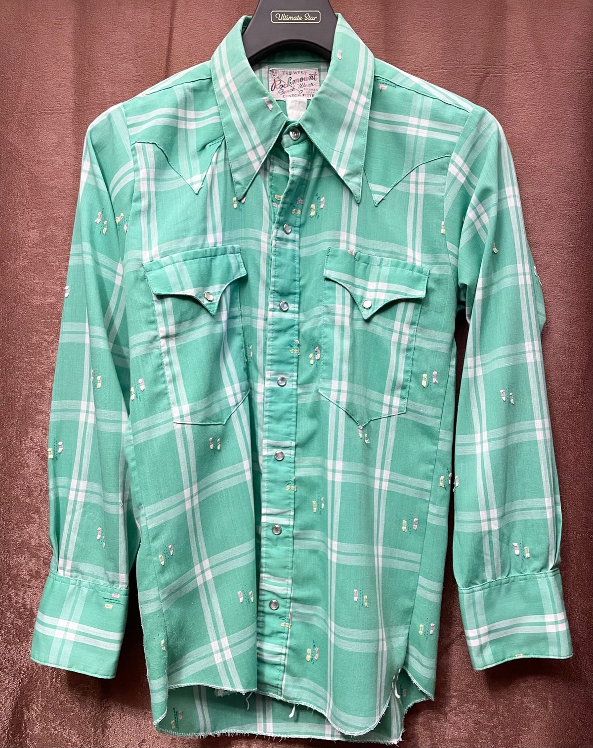 MADE IN USA製 Rockmount Ranch Wear 長袖チェック柄ウエスタンシャツ 