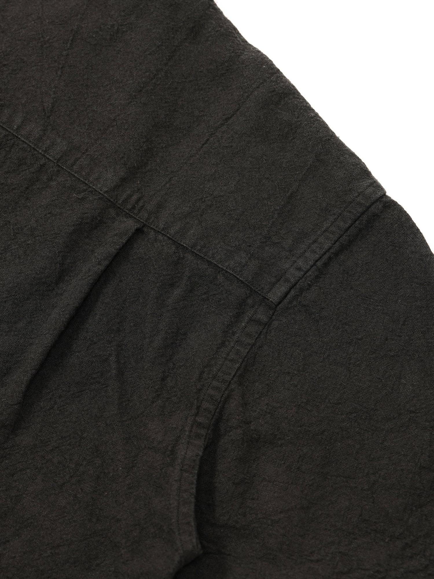 Hemp Short Sleeve Open Collar Shirt (black) | OVY