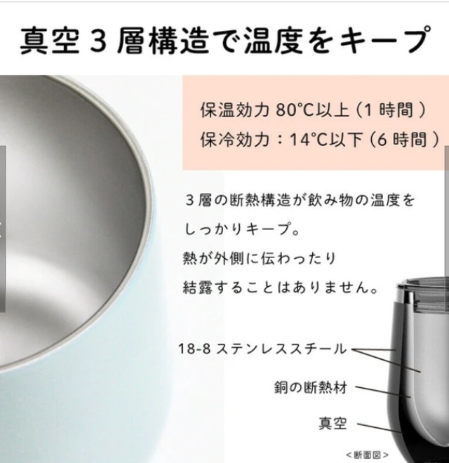 glubタンブラー[食洗機可能][蓋付き][ステンレス]