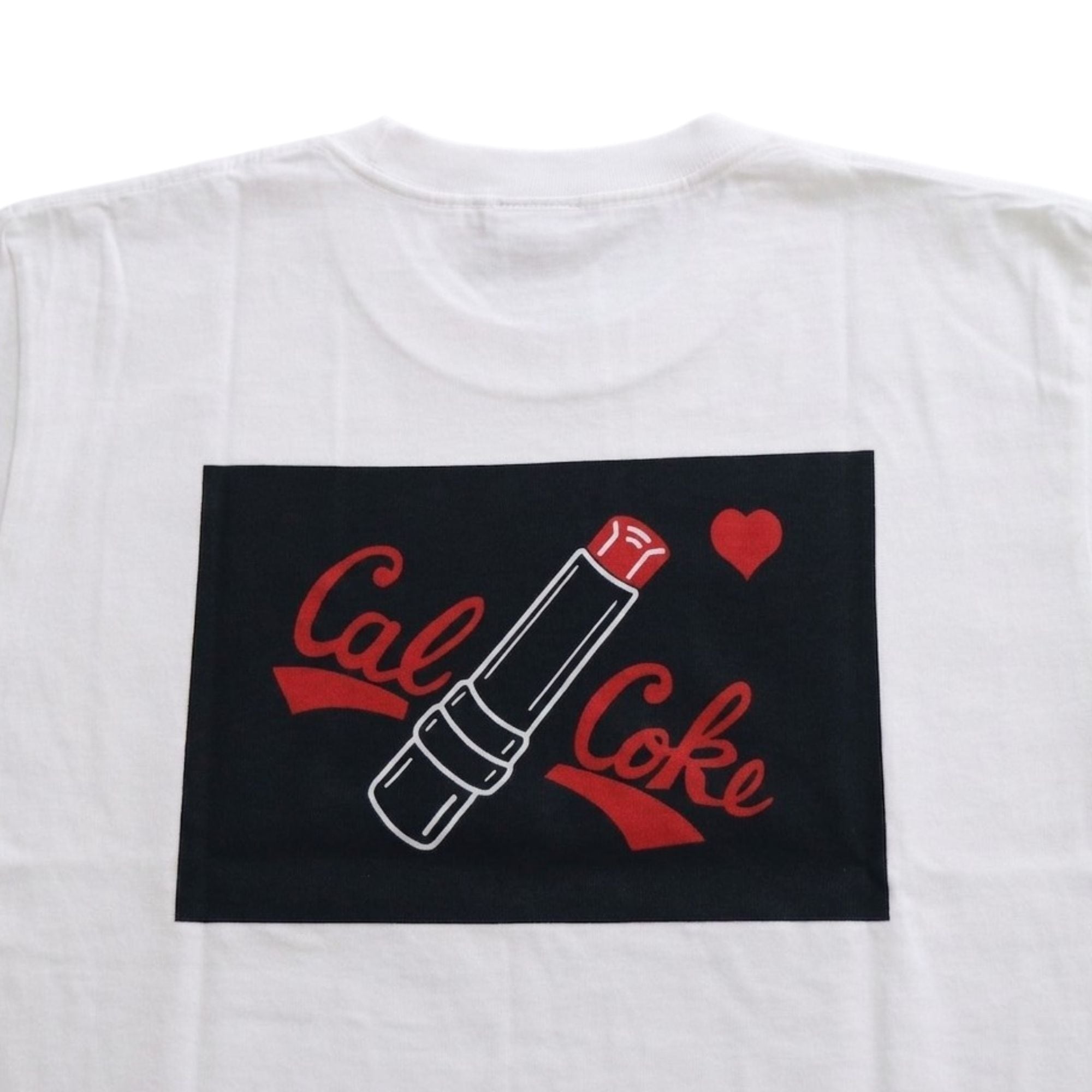 カルコーク　グッズ　cal coke リップバックプリントTシャツ ホワイト CAL-COKE ロカビリー