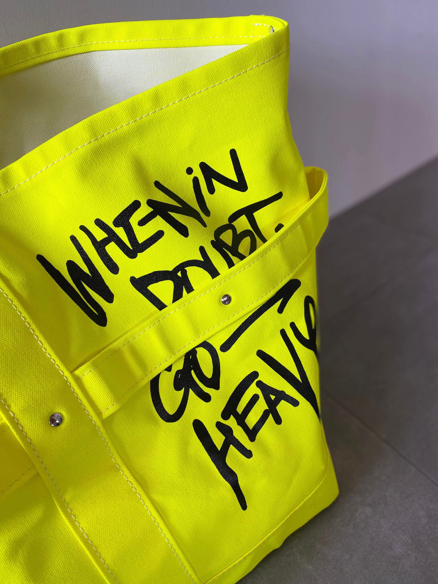 ULTRA HEAVY × TEMBEA Black hole Tote Bag /Neon Yellow | jockric