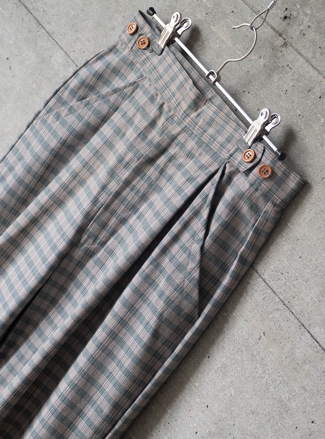 "Errecinque" 1970s deadstock Plaid trousers