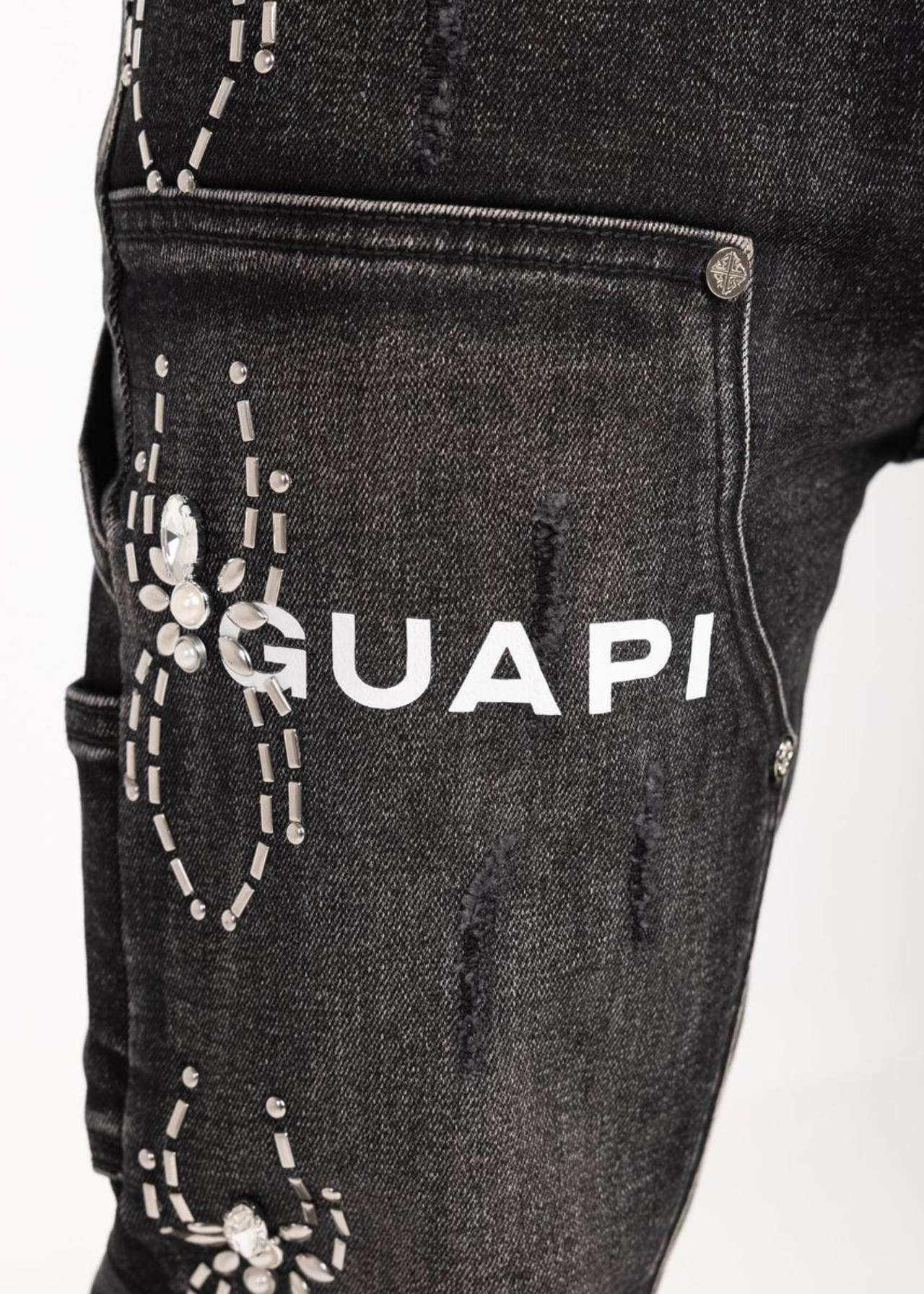 GUAPI / obsidian black spider denim V2