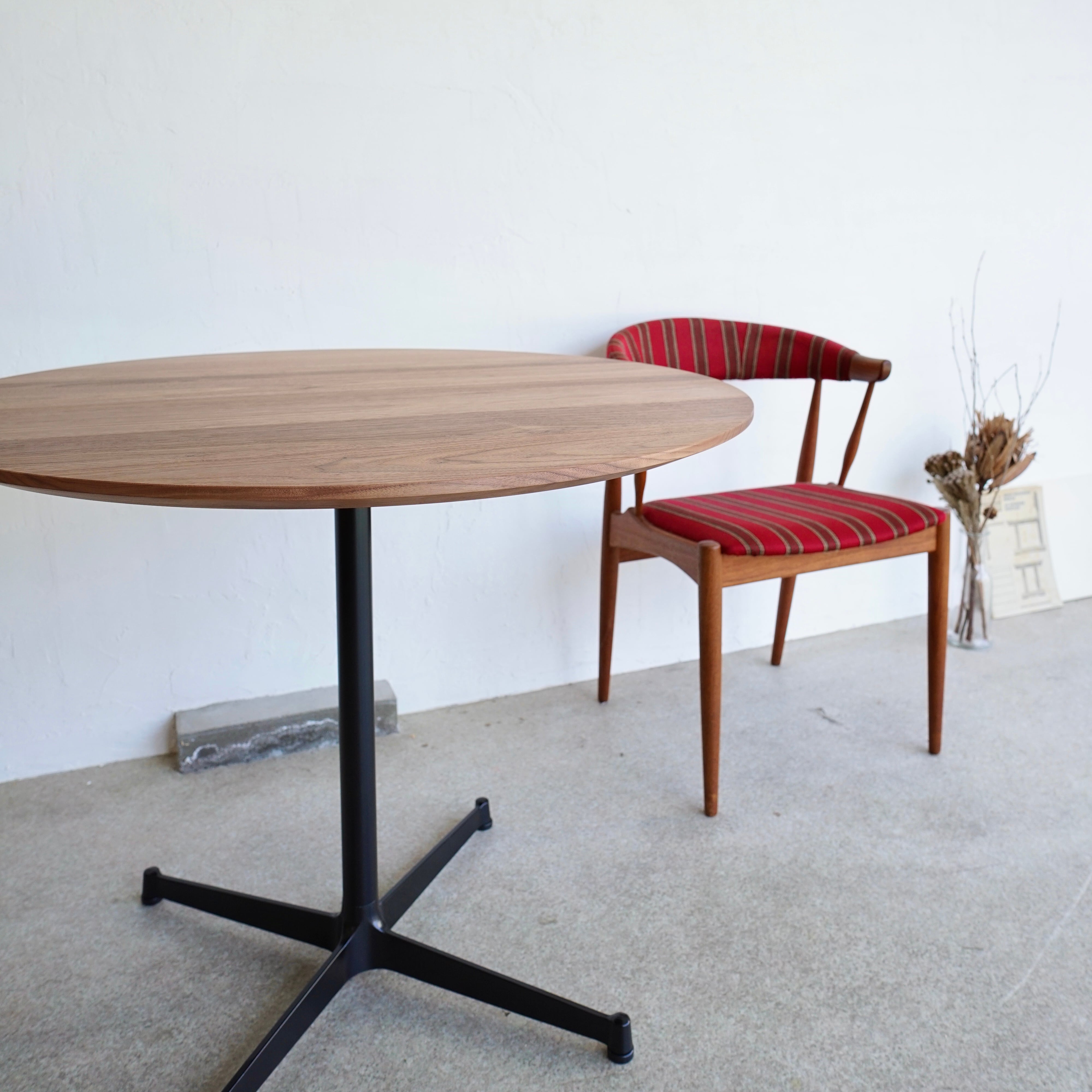 直径90cm ダイニングテーブル 丸テーブル ウォールナット 無垢