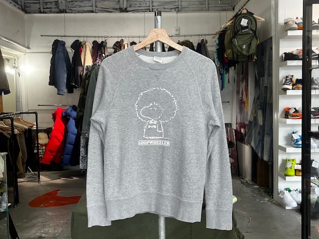 LOOPWHEELER × PEANUTS CREWNECK SWEAT GREY SMALL 13436