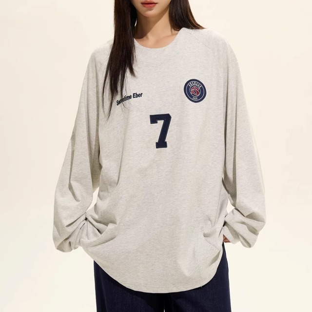 ナンバリングワッペンルーズフォルムプルオーバー 2col R01862