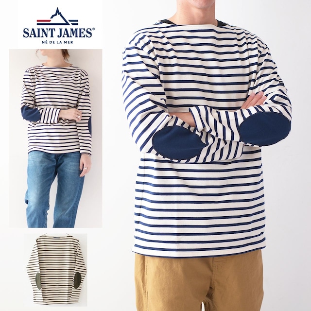 SAINT JAMES [セントジェームス] OUESSANT "COUD" BORDER [13JC] [ウエッソン "エルボーパッチ"ボーダー] エルボーパッチバスクシャツ・MEN'S/LADY'S