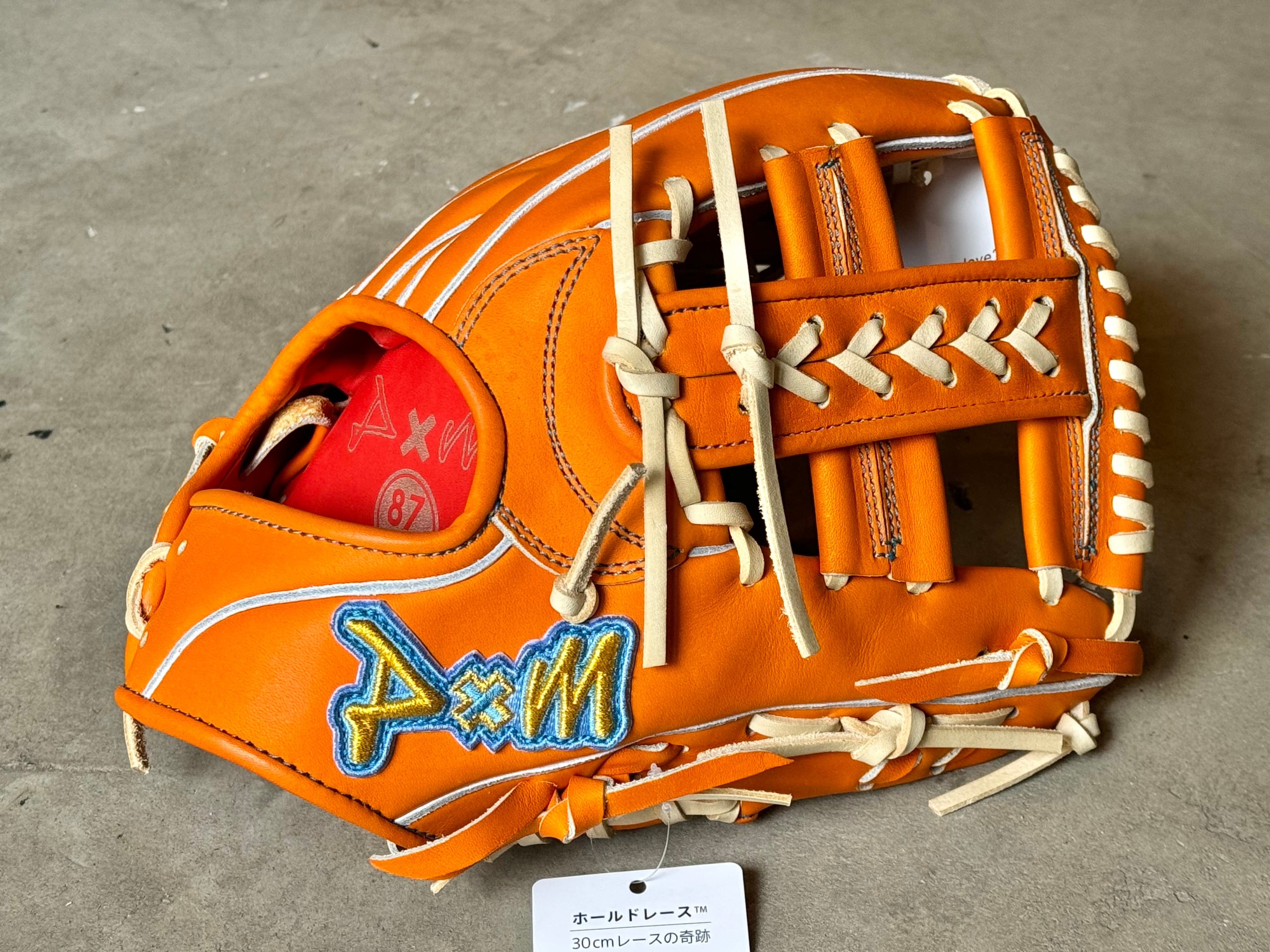 店舗別注モデル【D×M】硬式用グローブ 内野手用 オレンジ 平裏 