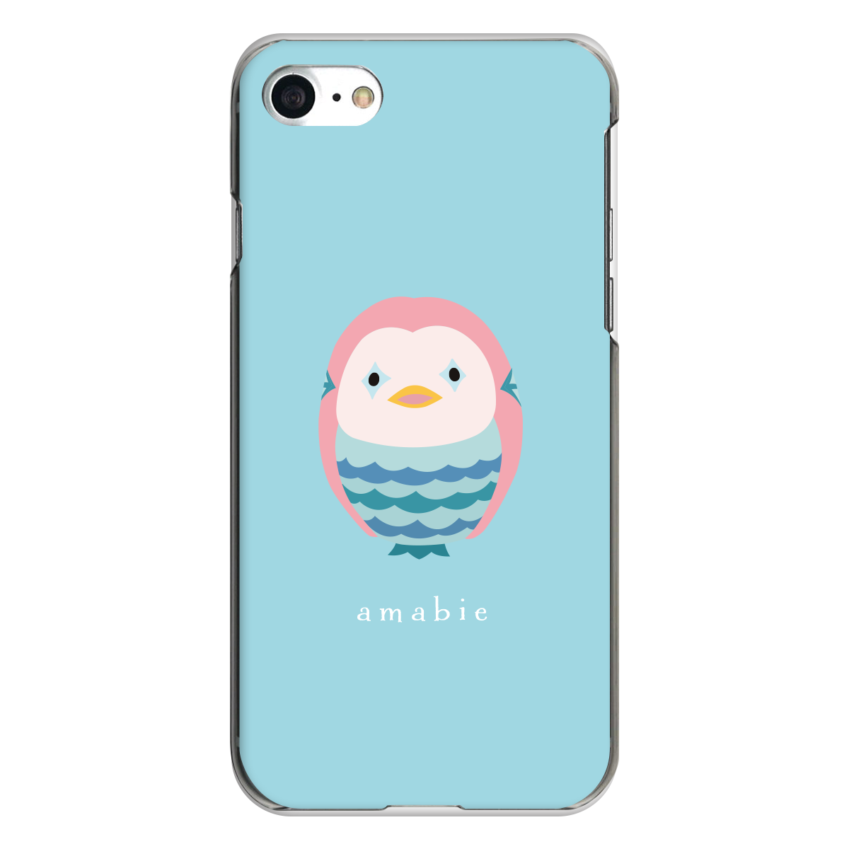 iPhone対応 スマホ ハードケース クリア アマビエ ブルー 伝統 日本 デザイナーズ 【iPhone17 / iPhone16e / AQUOS / Xperia 他 iPhone / Android ほぼ全機種対応】 |desr3620