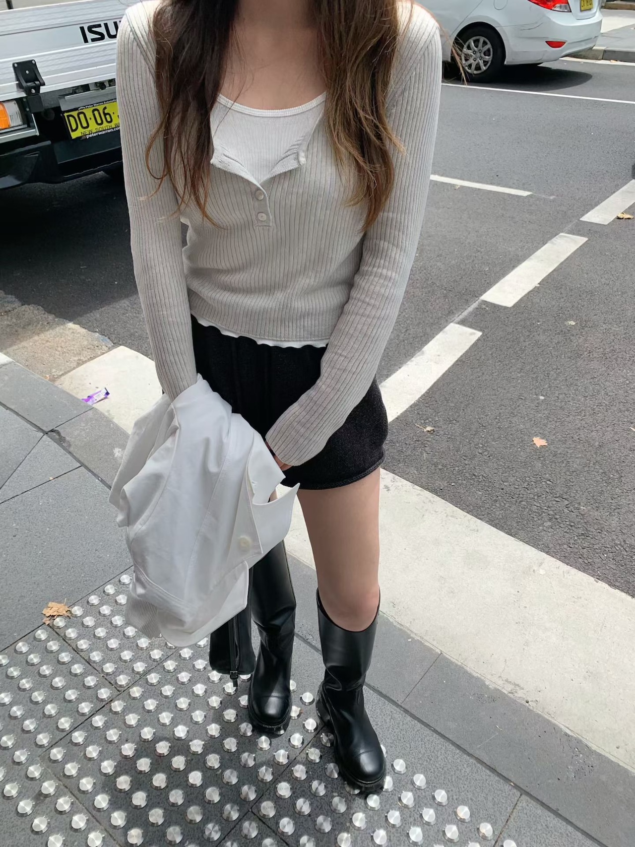 (予約) riette / Via button knit 2color