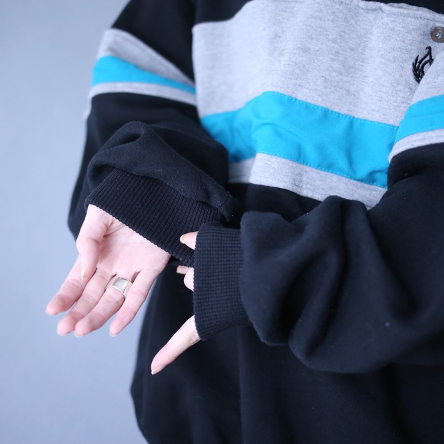 good coloring switching design loose silhouette sweat pullover