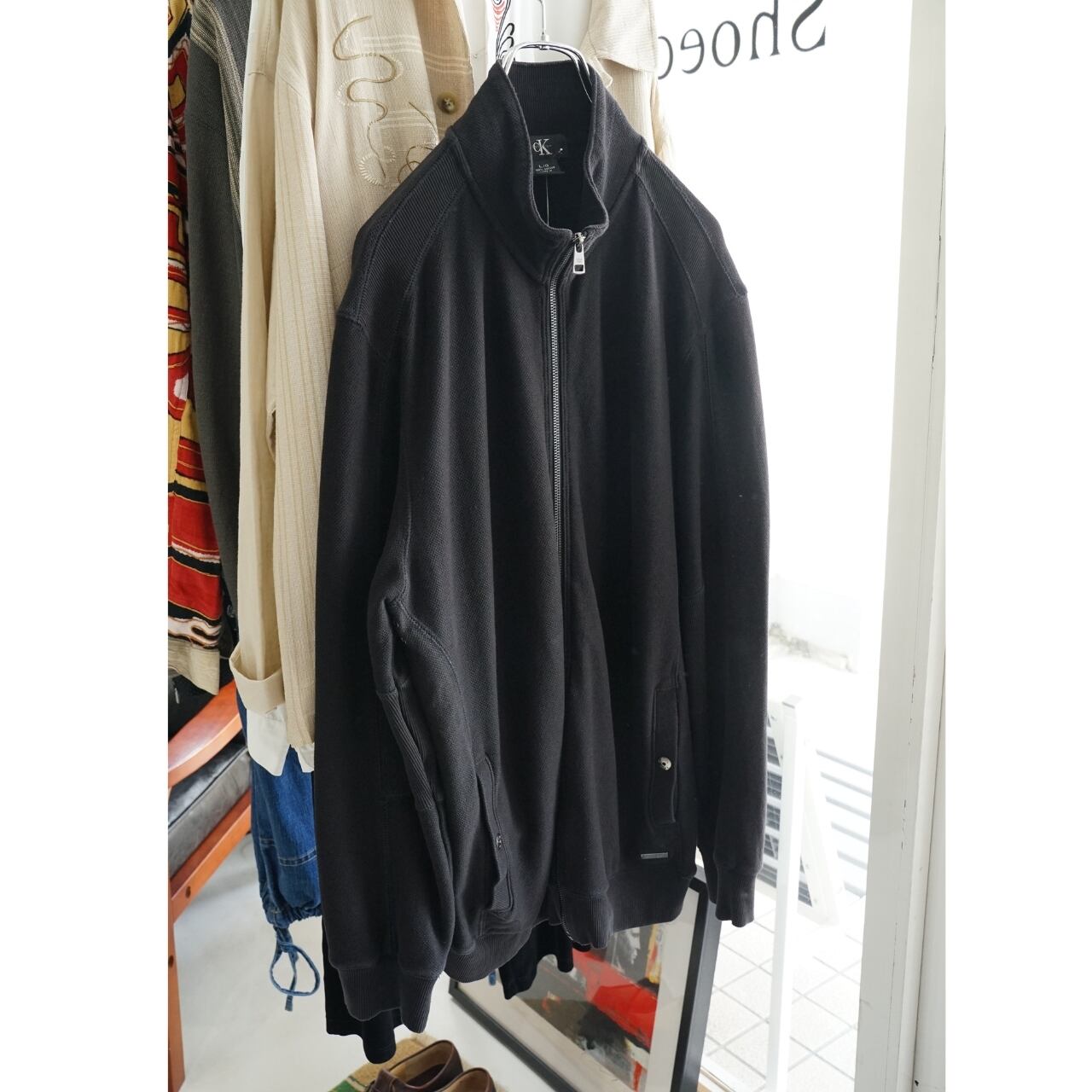 Calvin Klein カルバンクライン ドライバーズニット ブラック コットン100% L|NA375