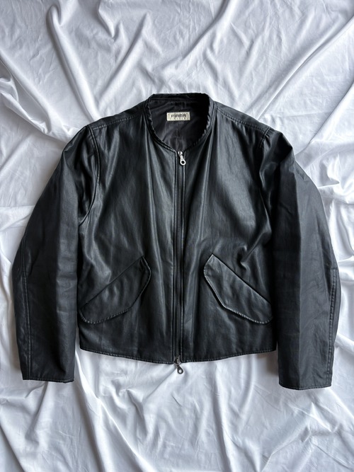 FIRMA Coating Cotton/Linen Collarless Jacket