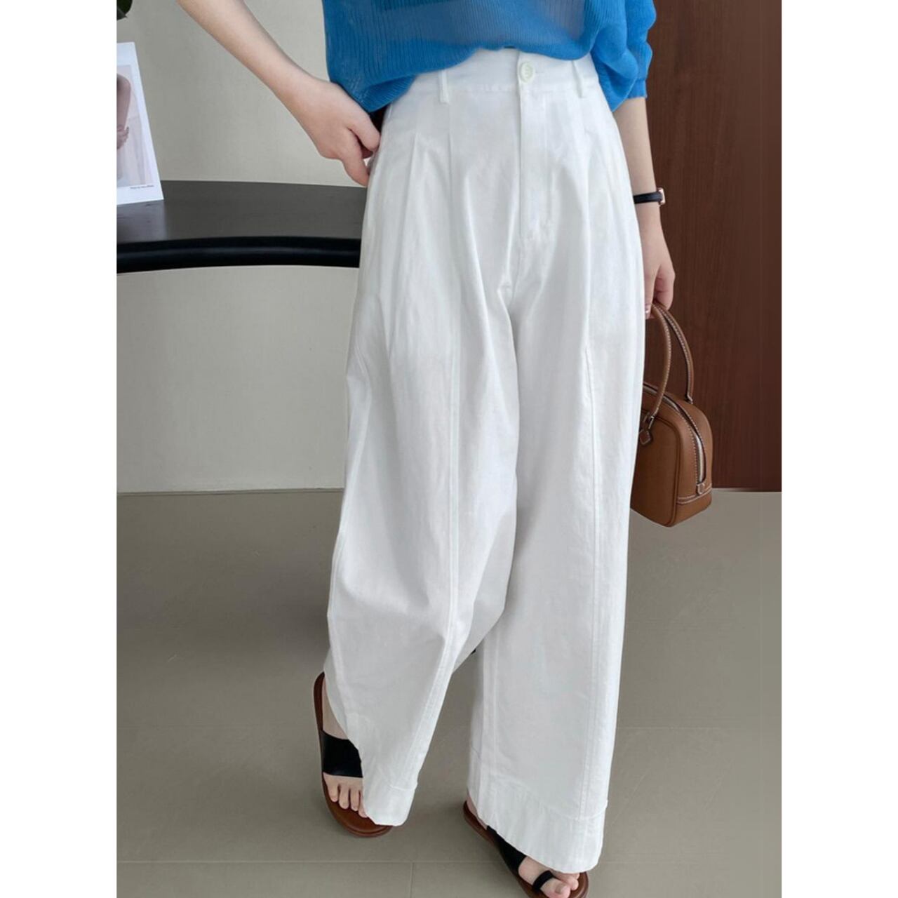 センタープレスワイドパンツ a0119