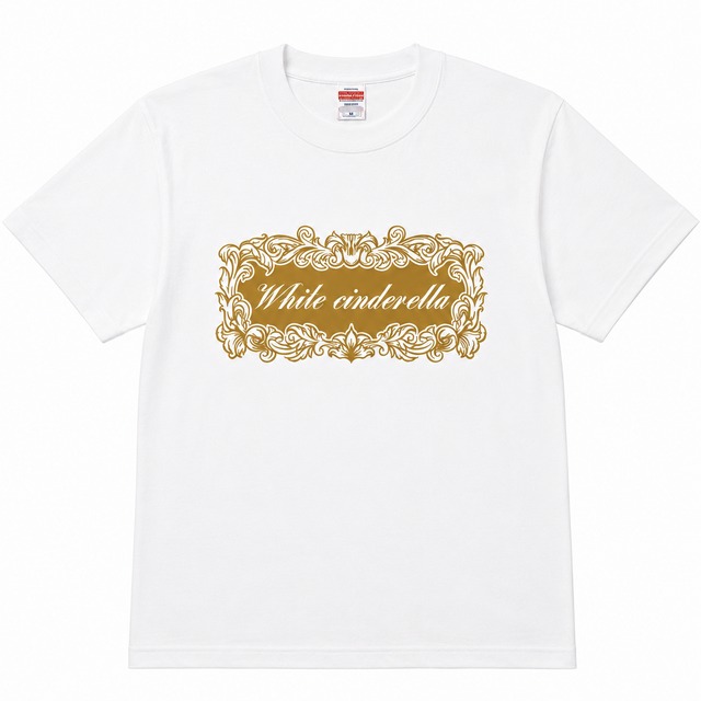Tシャツ】ロングロゴ［白×ゴールド箔］ | White Cinderella