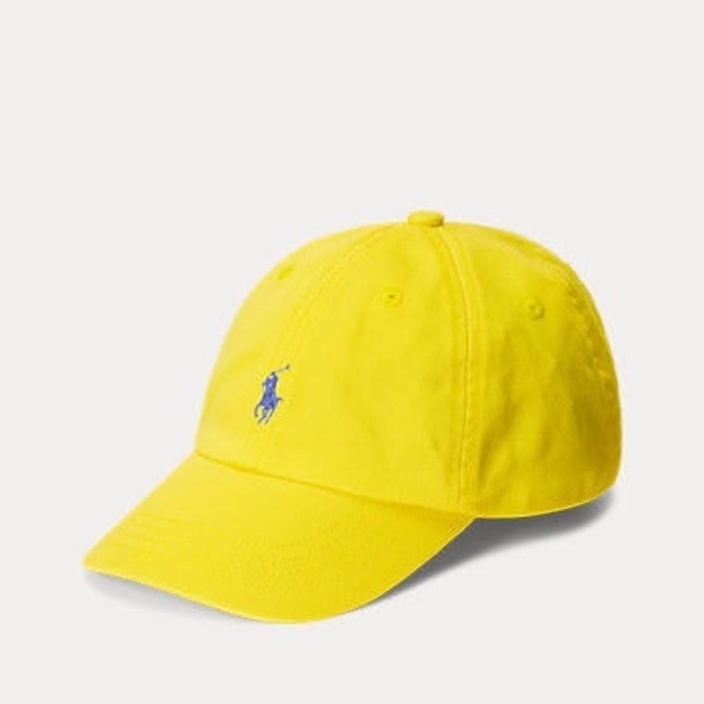 2-7歳　キャップ　帽子　黄色　ワンポイント青ポニー　ラルフローレン