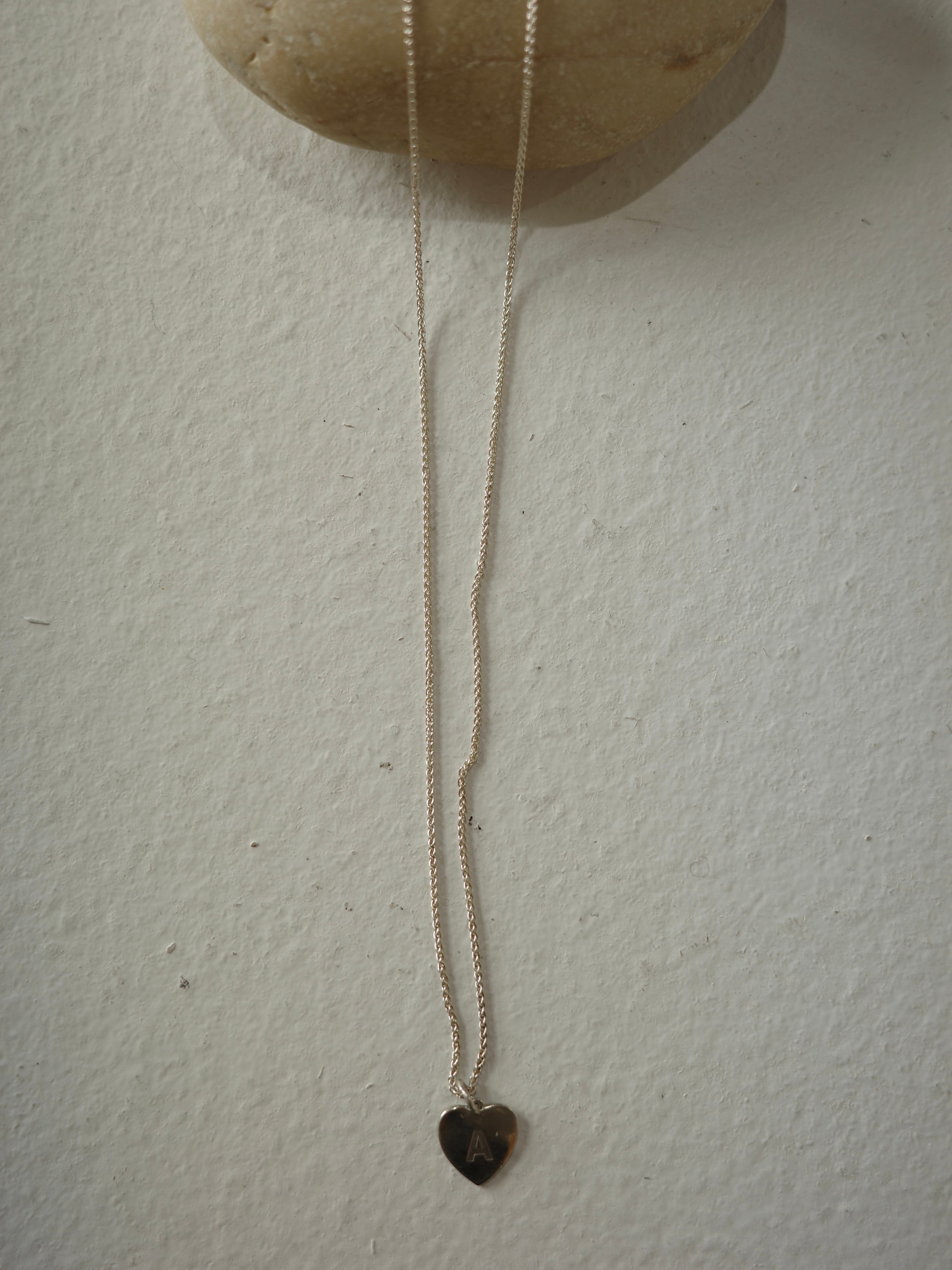 <vintage silver925>mini heart “A”necklace