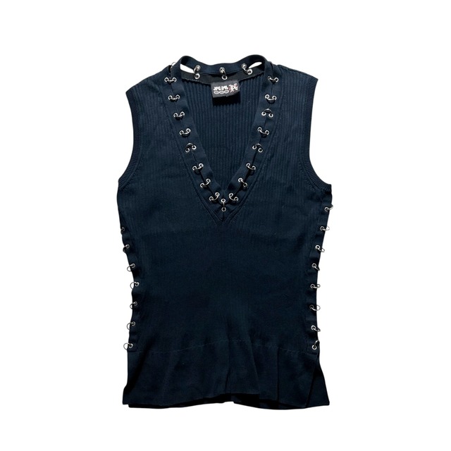 Jean Paul GAULTIER eyelet design pullover knit vest