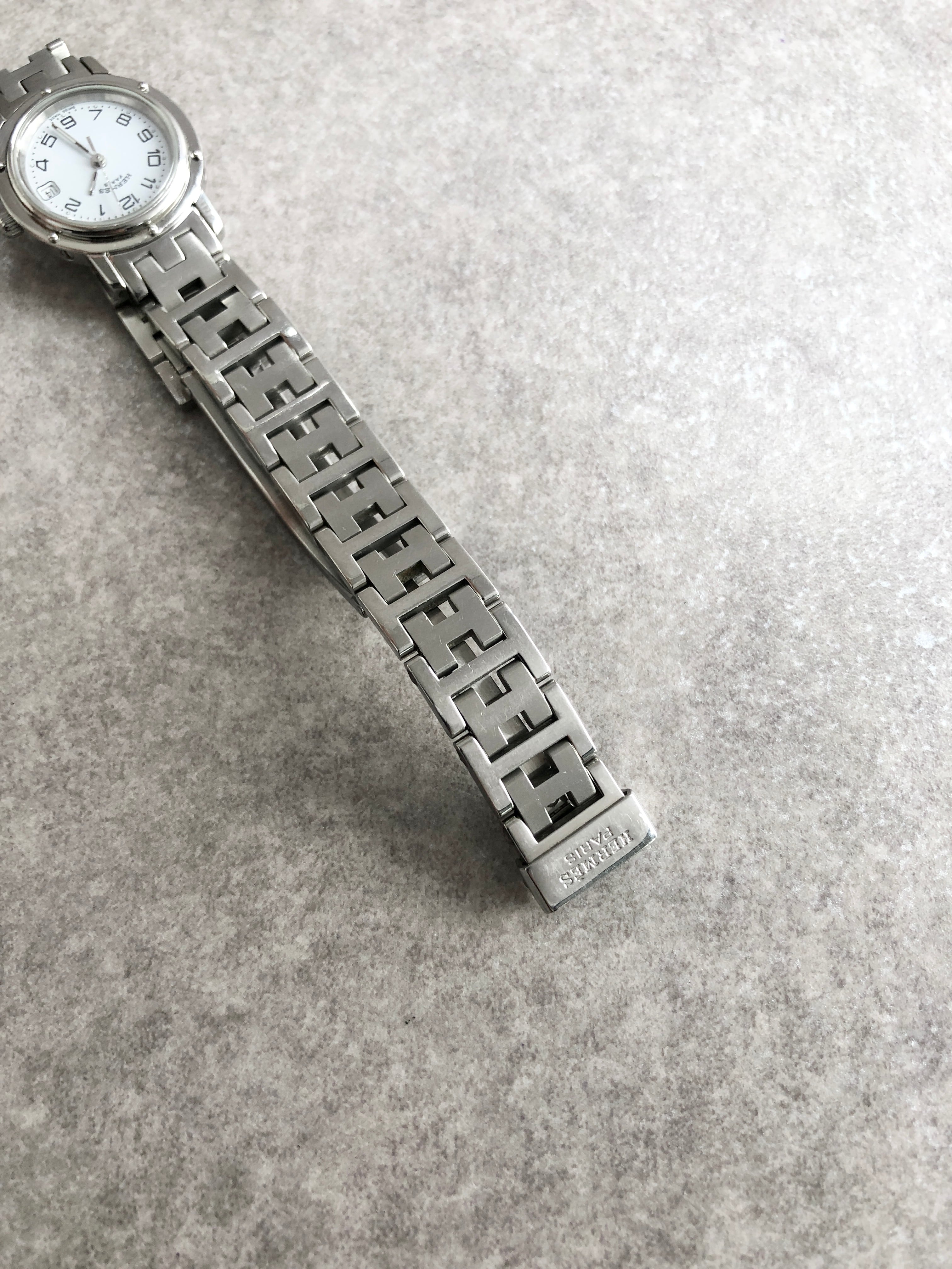 HERMES エルメス 腕時計 シルバー ステンレススチール クォーツ