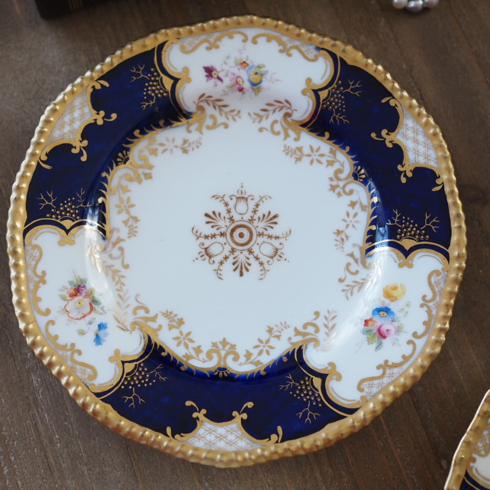 英国コールポート 希少 バットウィング・コバルト トリオB カップ