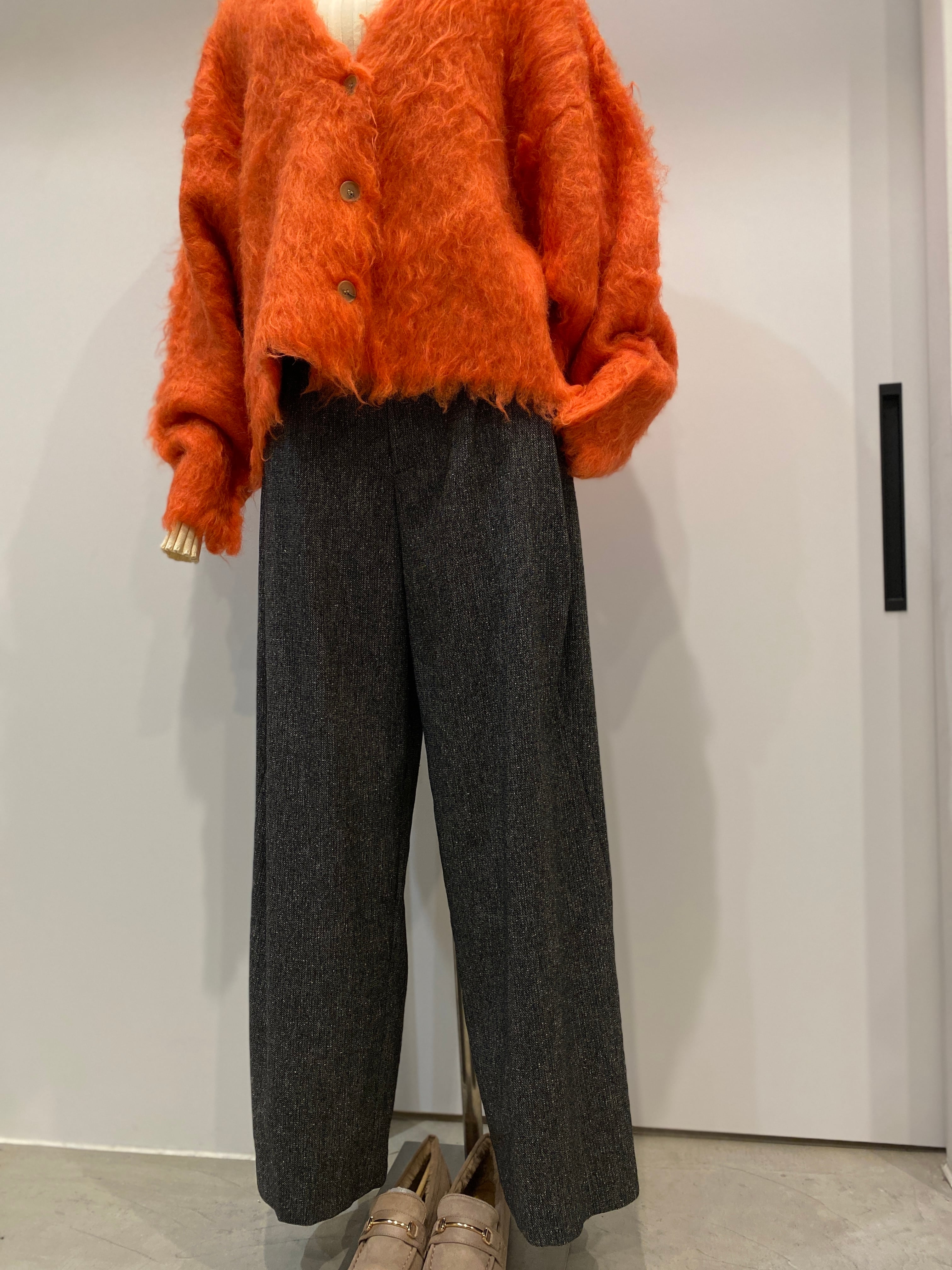 【PASSIONE】セットアップ可　杢ツイード調ツイルタックパンツ　536640