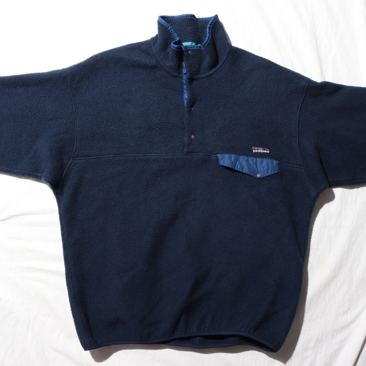 美品 L 93年 雪無し USA ネイビー スナップT Patagonia パタゴニア フリース