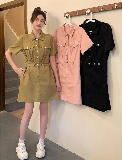 大きいサイズ レディース ワンピース　春夏 秋 新品 半袖