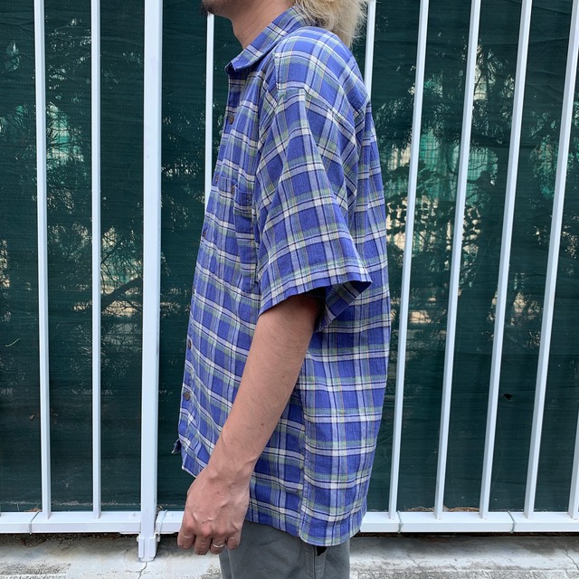 Patagonia ACヤーンダイシャツ 98年 ポルトガル製 L 青系