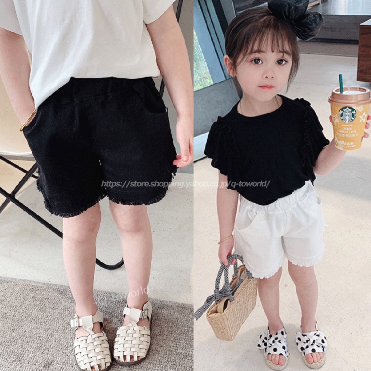 80㎝-130㎝】ショートパンツ カジュアルパンツ ミニ 全２色 韓国子供服