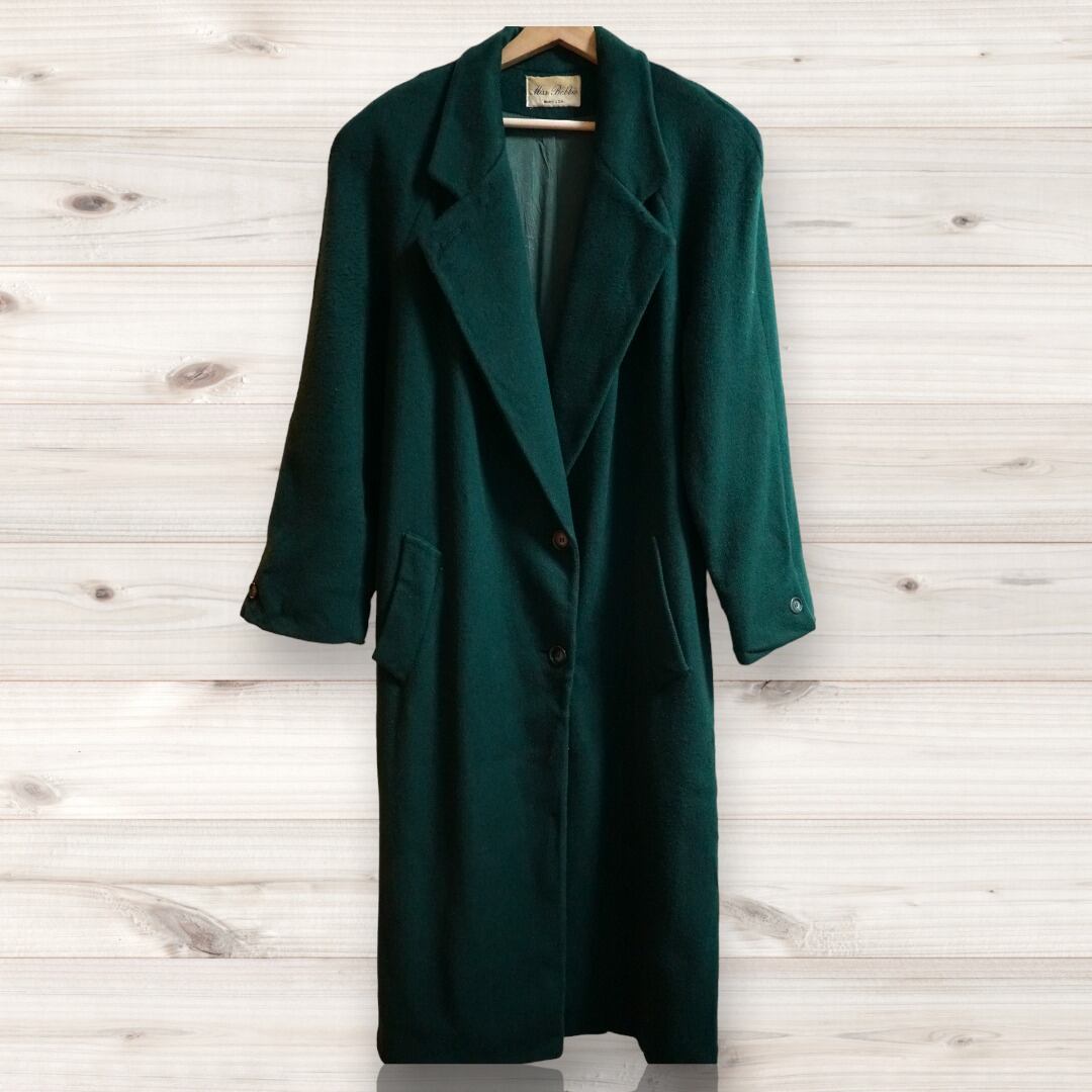 深緑色のロングコート Miss Bbbie ウール Made in USA ヴィンテージ