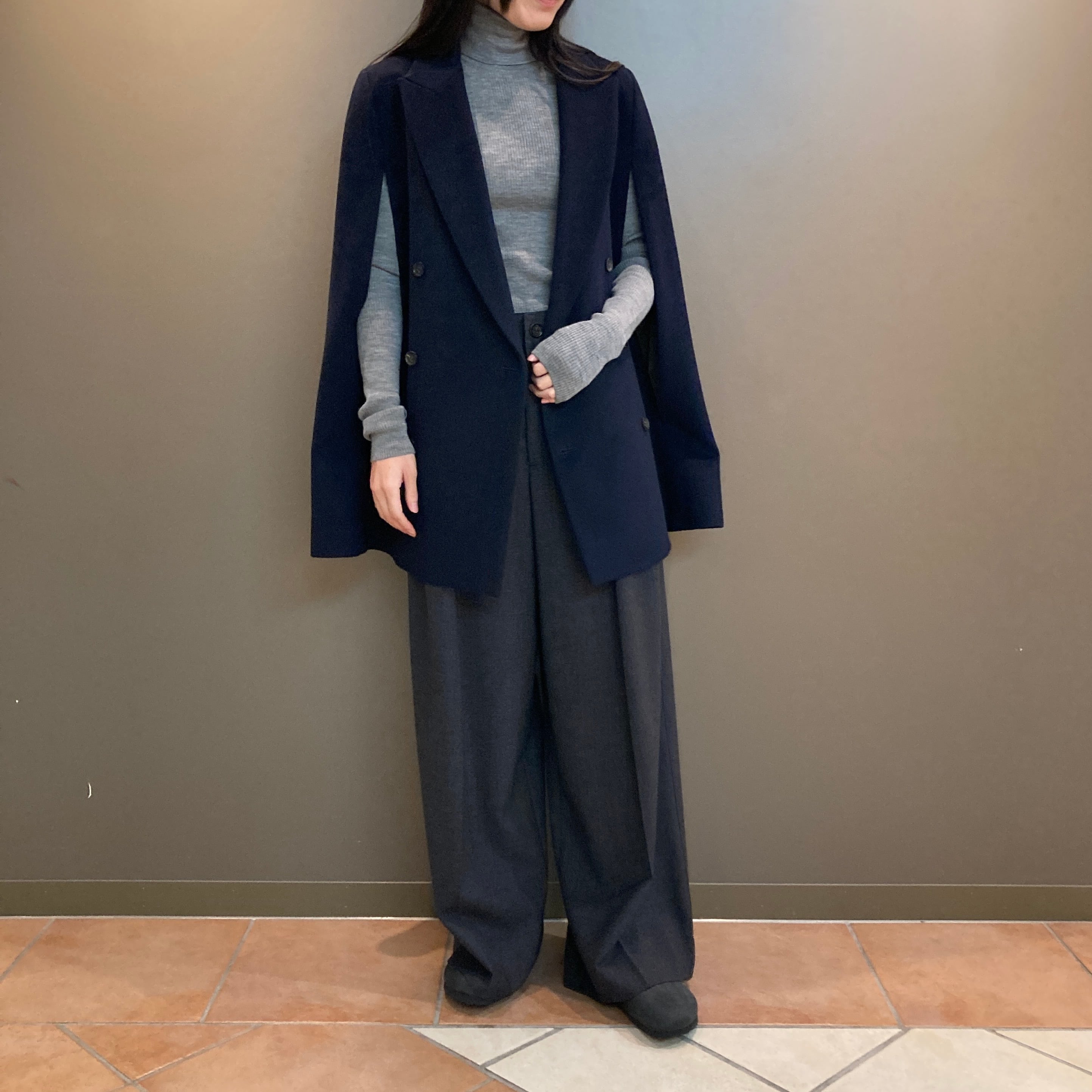 デッサンドモード ウールロングジレ ジャケット 前開き ブラック デッサンドモード ウールロングジレ ジャケット 前開き ブラックの通販