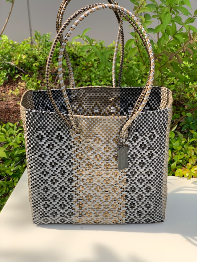 M Mercado Bag (Long handle) Gold/Black/Silver