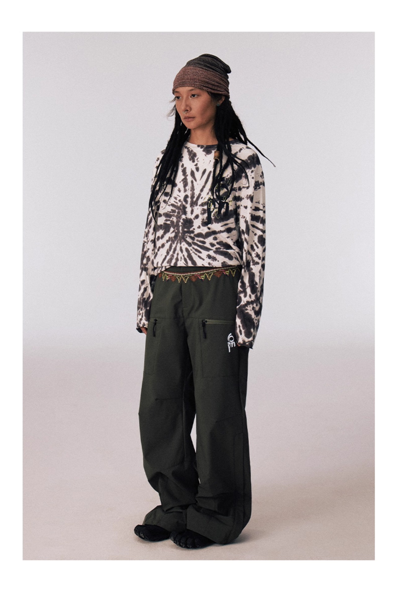 CONP GEOMETRIC EMBROIDERY SNOW PANTS