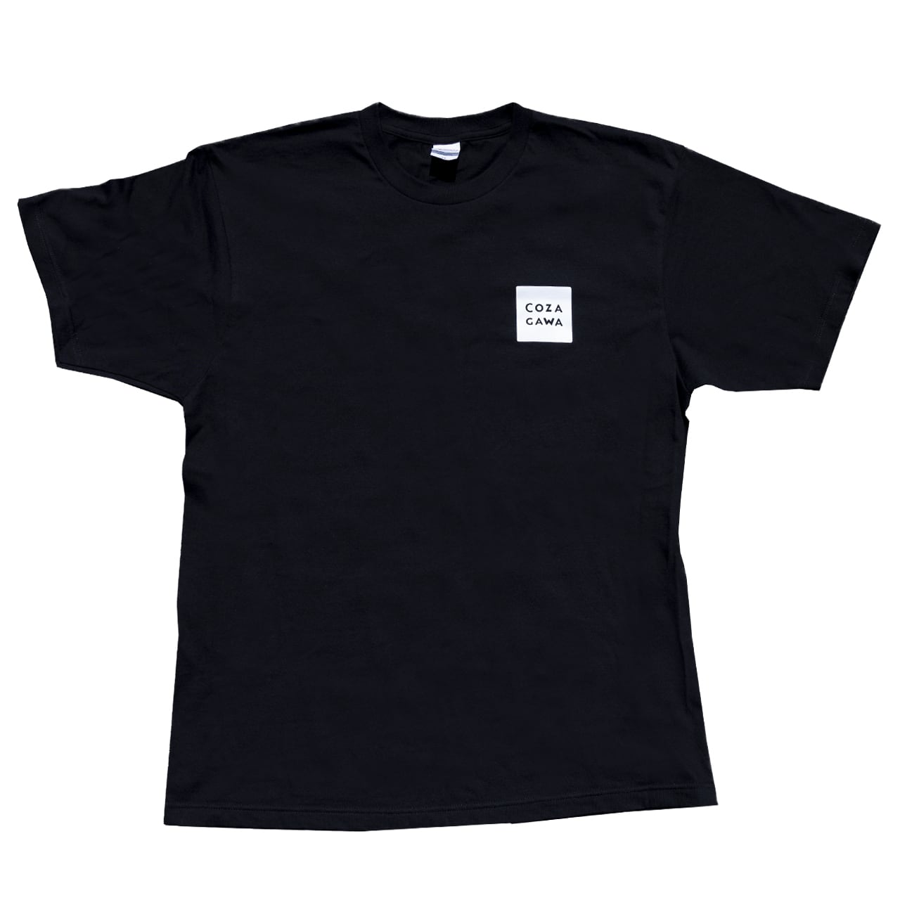 COZAGAWA - Tシャツ（ブラック：コットン）バックプリント 古座川