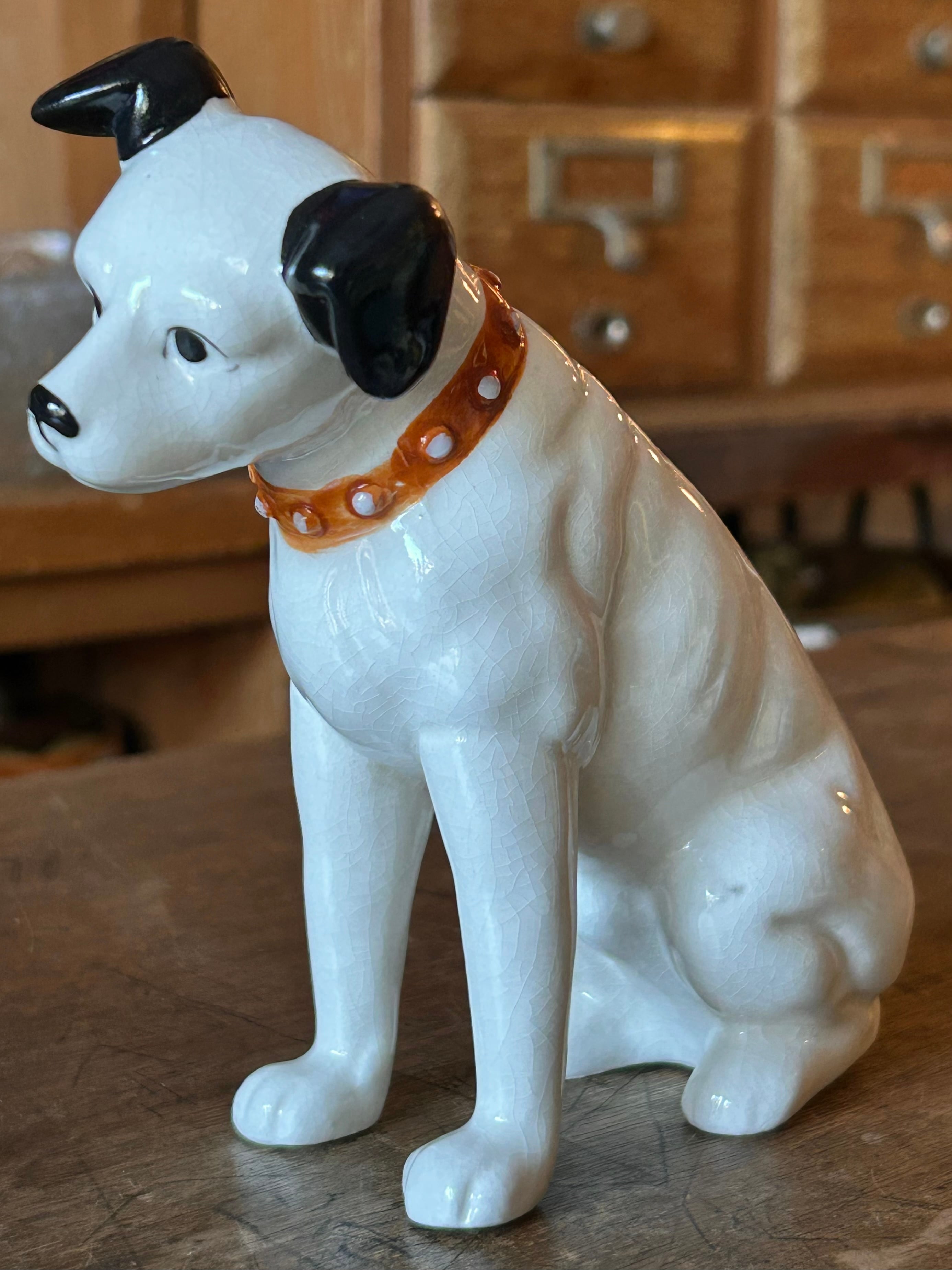 昭和レトロ Victor ビクター犬 ニッパーくん 陶器製 置物 | choice