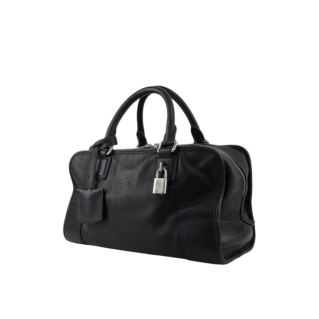 LOEWE ロエベ アマソナ28 ハンドバッグ ブラック アナグラム レザー ミニボストン vintage ヴィンテージ オールド pi6ivk